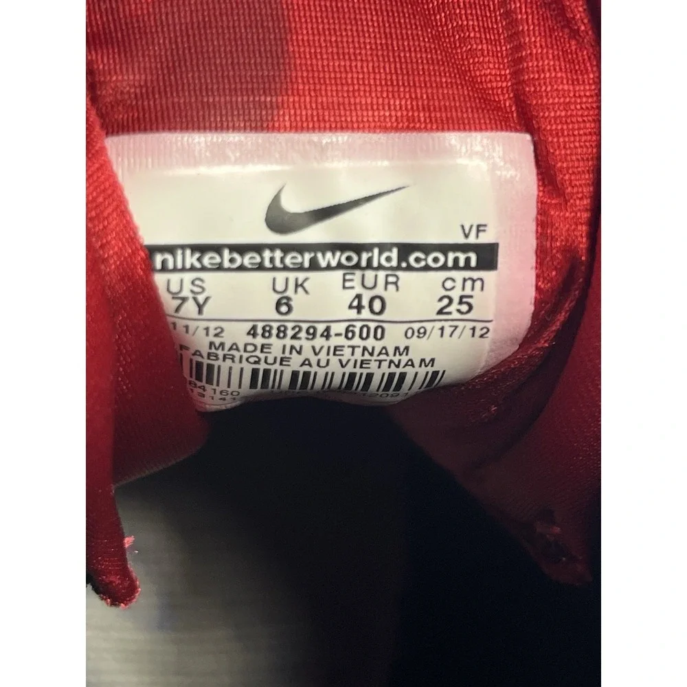 Nike Diamond Turf II Red/Gold Basketball Shoes 488294-600 Kid 7Y Women 8.5